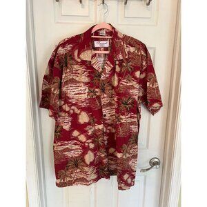 Favant  Hawaiian Short Sleeve Shirt Button Down Tropical Palm Trees Island XXL